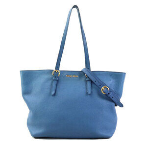 Miu Miu handbag shoulder bag blue leather